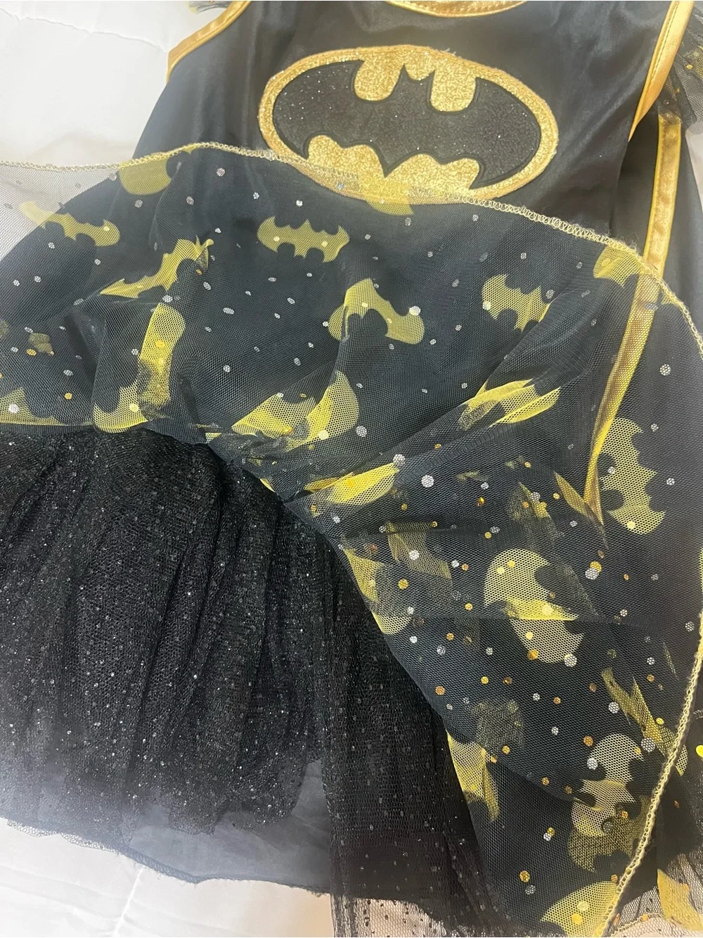 DC Superhero Girls Batgirl Black and Gold Kids Costume Dress- S